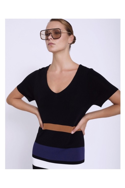 VESTIDO PUNTO COLOR BLOCK...