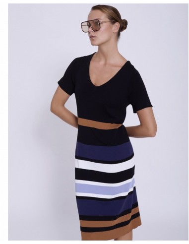 VESTIDO PUNTO COLOR BLOCK     SKATIE