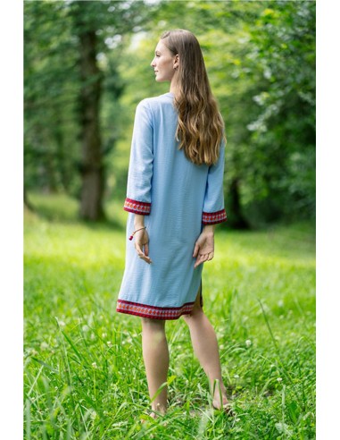 VESTIDO CON CINTA ÉTNICA        HONGO