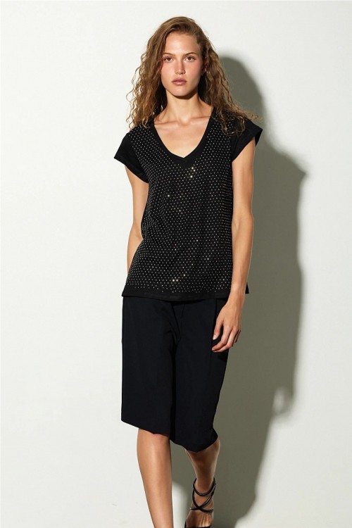 CAMISETA CUELLO EN V STRASS... 2