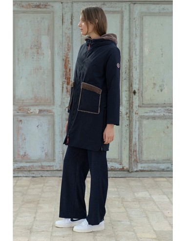 PARKA CON BOLSILLOS DE PELO    HONGO