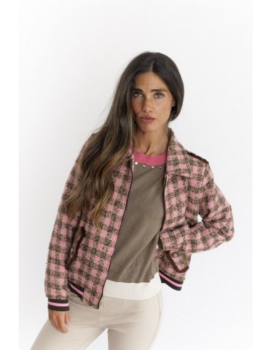 CAZADORA SPORTY CUADROS   BMB&CO ROSA