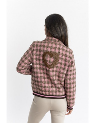 CAZADORA SPORTY CUADROS   BMB&CO ROSA