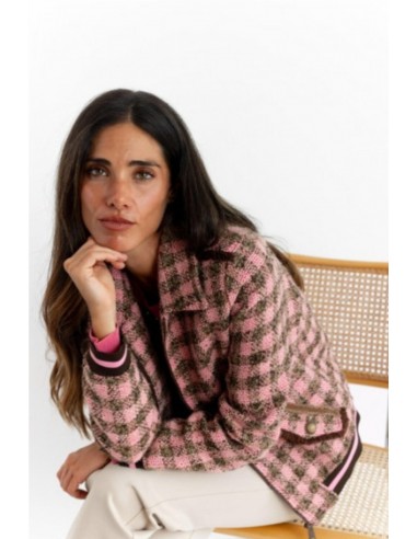 CAZADORA SPORTY CUADROS   BMB&CO ROSA