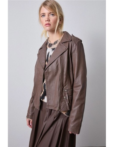 CAZADORA PIEL CREMALLERAS     BSB JEANS