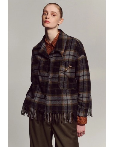 CHAQUETA DE CUADROS Y FLECOS    BSB...