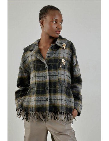 CHAQUETA DE CUADROS Y FLECOS    BSB...