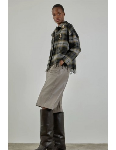 CHAQUETA DE CUADROS Y FLECOS    BSB...