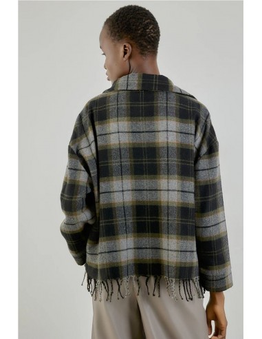 CHAQUETA DE CUADROS Y FLECOS    BSB...