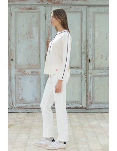 JERSEY CON PESPUNTES   HONGO BEIGE