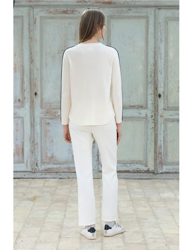 JERSEY CON PESPUNTES   HONGO BEIGE