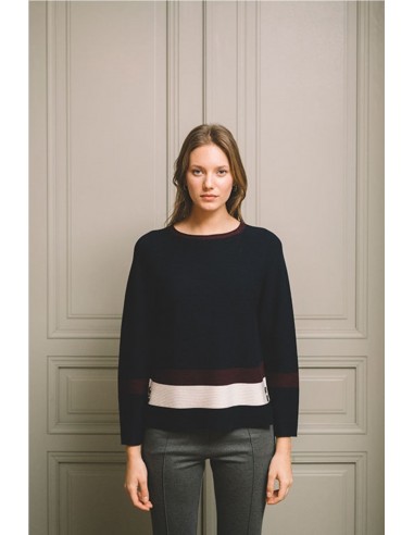 JERSEY CON FRANJAS    HONGO AZUL MARINO