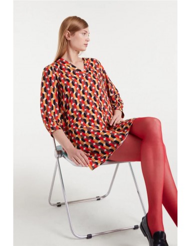 VESTIDO ESTAMPADO RETRO   COMPAÑÍA...