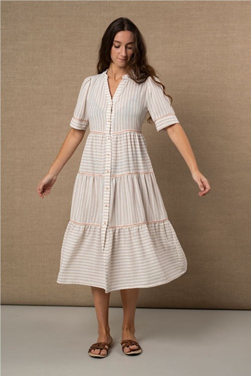 VESTIDO DE RAYAS BEIGE... 2