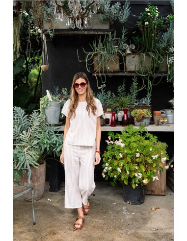 CAMISA DE RAYAS FLUIDA    HONGO