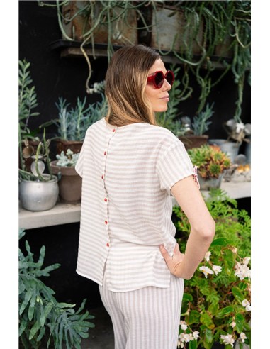 CAMISA DE RAYAS FLUIDA    HONGO