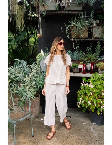 CAMISA DE RAYAS FLUIDA    HONGO