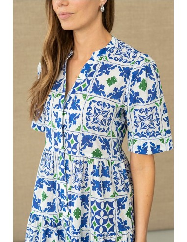 VESTIDO ESTAMPADO VOLANTES    HONGO