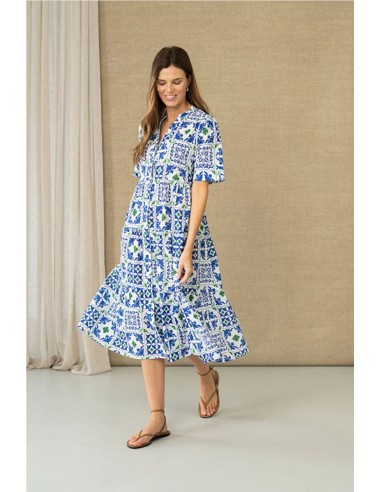 VESTIDO ESTAMPADO VOLANTES    HONGO