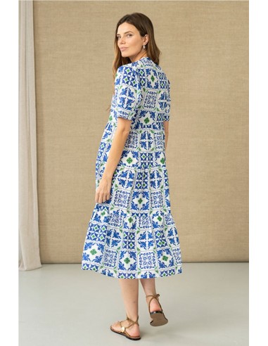 VESTIDO ESTAMPADO VOLANTES    HONGO