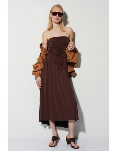 VESTIDO MIDI SIN TIRANTES   BSB JEANS
