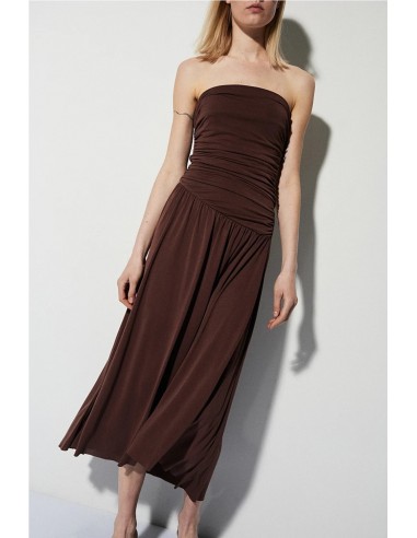 VESTIDO MIDI SIN TIRANTES   BSB JEANS