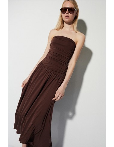 VESTIDO MIDI SIN TIRANTES   BSB JEANS