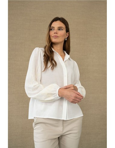 CAMISA BORDADOS FLORALES    HONGO
