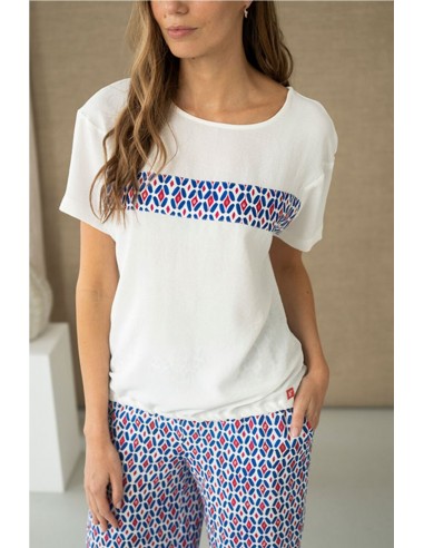 BLUSA CON BANDA ESTAMPADA    HONGO