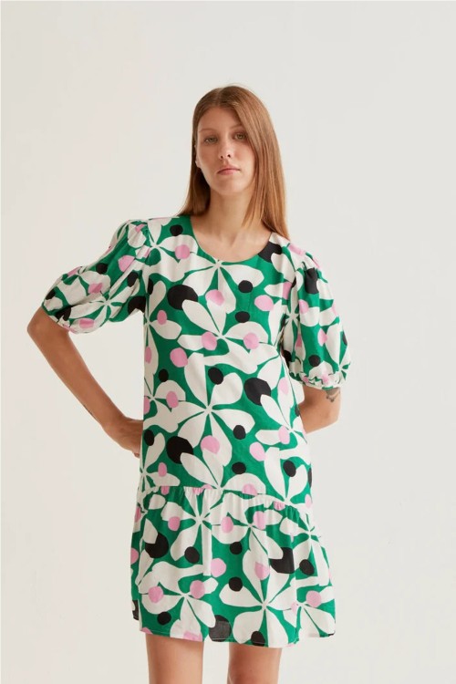VESTIDO ESTAMPADO HOSTA...