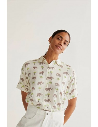 CAMISA ESTAMPADO ELEFANTES  COMPAÑÍA...