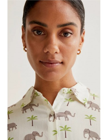 CAMISA ESTAMPADO ELEFANTES  COMPAÑÍA...