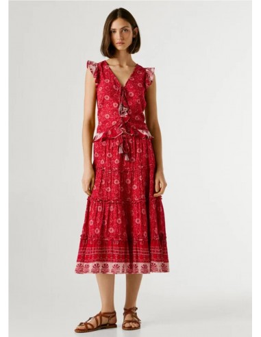FALDA LARGA ESTAMPADO FLORAL   PEPE...