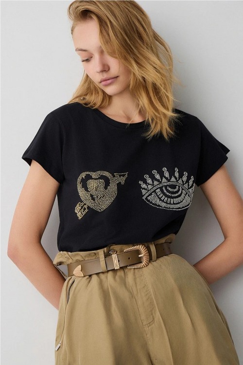 CAMISETA ADORNO PEDRERÍA...