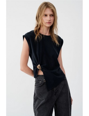 TOP HEBILLA METALIZADA  BSB JEANS
