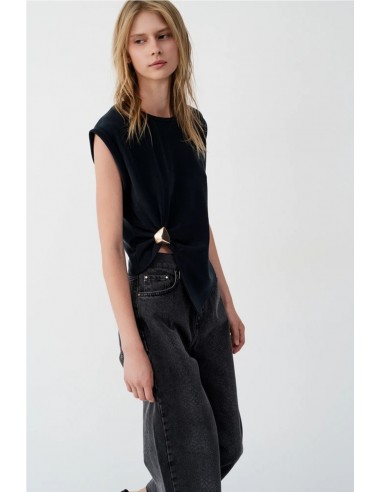 TOP HEBILLA METALIZADA  BSB JEANS