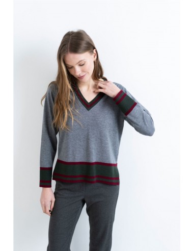 JERSEY PICO CONTRASTE  HONGO GRIS