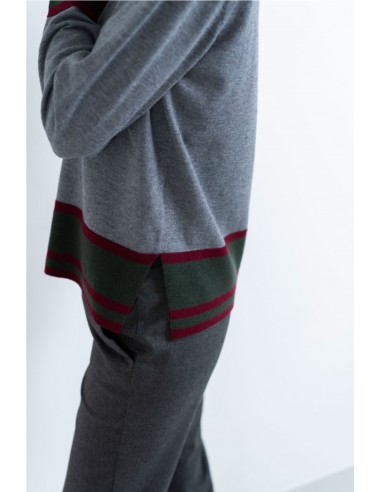 JERSEY PICO CONTRASTE  HONGO GRIS