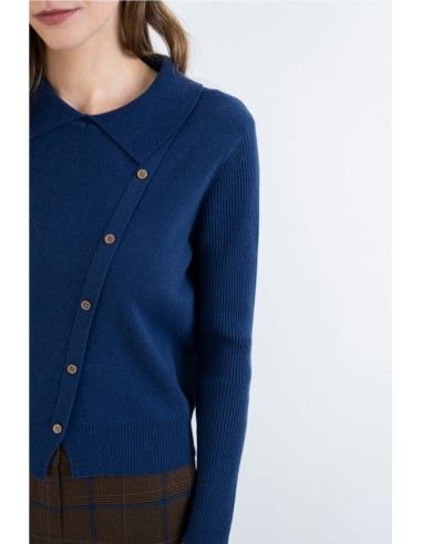 JERSEY CUELLO CAMISERO   HONGO AZUL