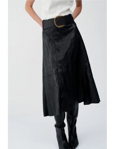 FALDA MIDI EFECTO PIEL    BSB JEANS