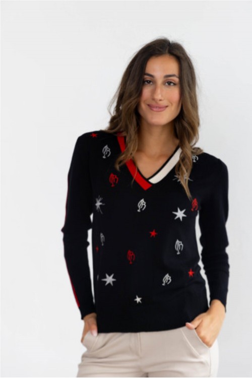 JERSEY NEGRO BORDADOS   BMB&CO