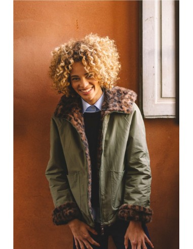 PARKA PELO ANIMAL PRINT   HONGO