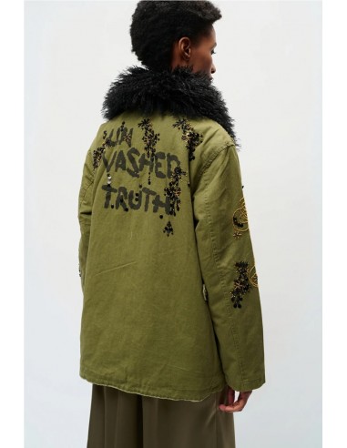CHAQUETA BORDADA DETALLES PIEL   BSB...